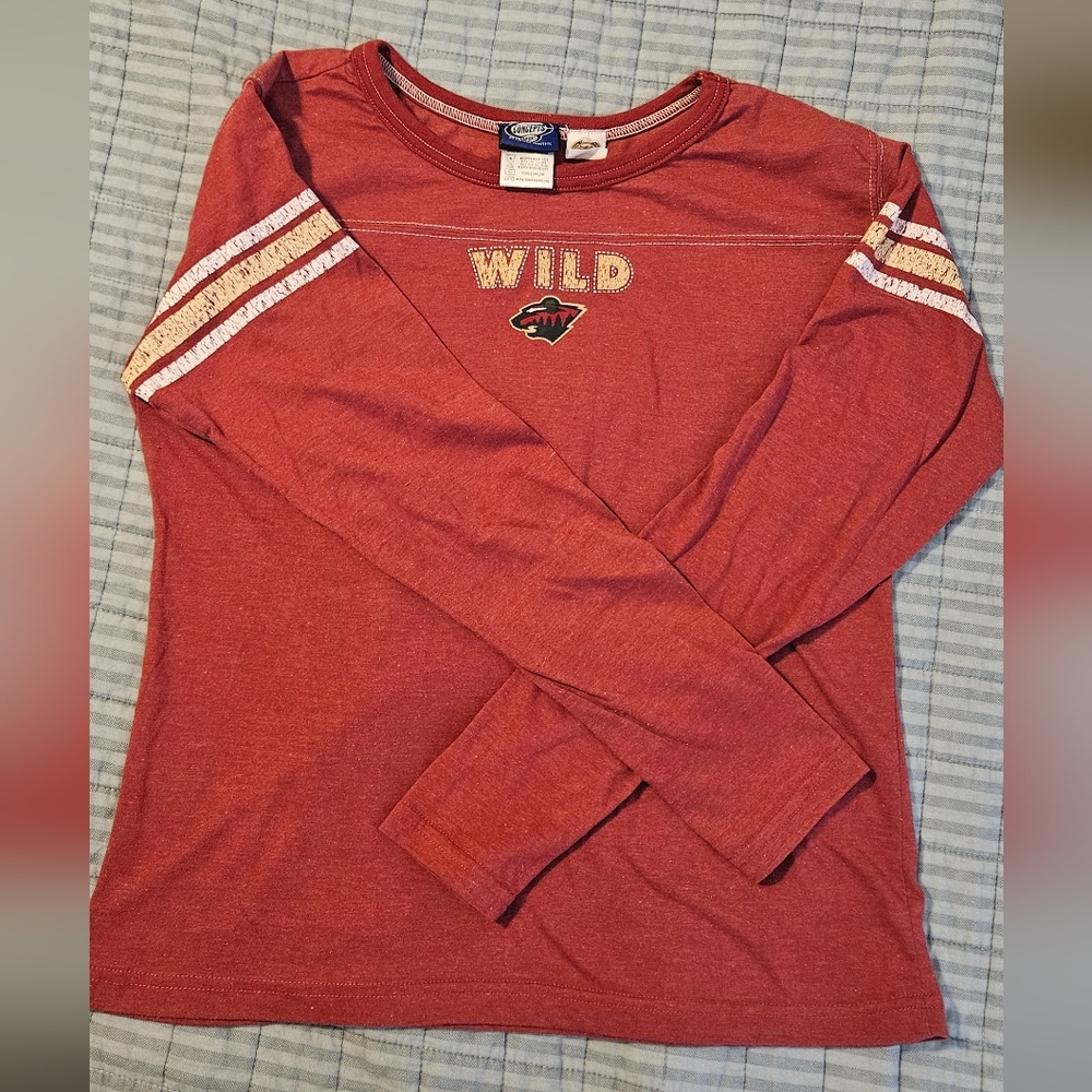 Minnesota WILD Red Long Sleeve Graphic Tee